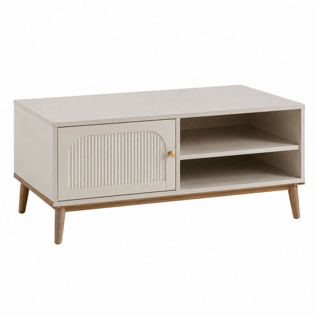 Couchtisch mit Stauraum Beige MDF rechteckig 100 x 60 x 45 cm