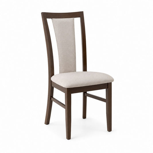 Esszimmerstuhl Dunkelbraun Polyesterbezug Massivholz Gestell 45 x 55 x 100 cm